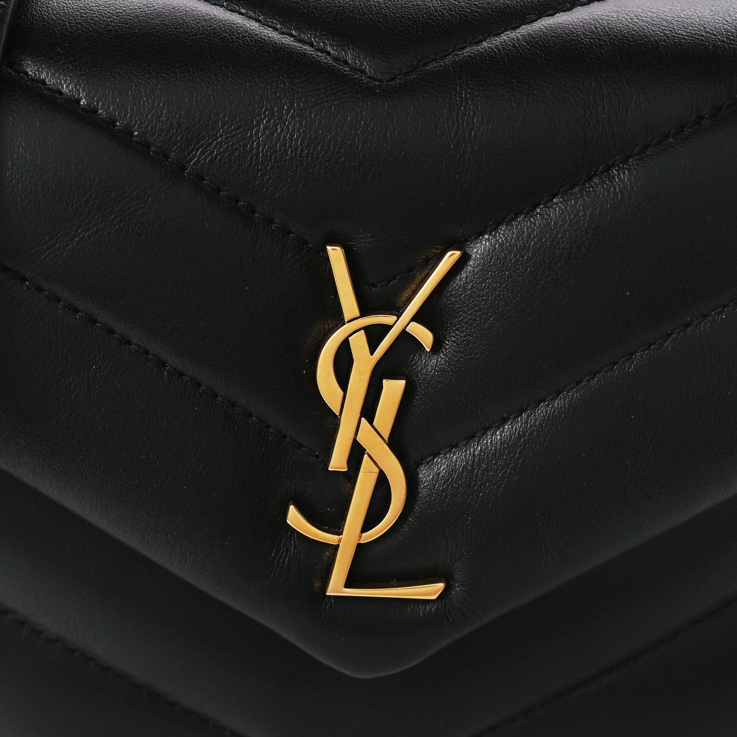 Calfskin Y Quilted Monogram Toy Loulou Crossbody Bag Black