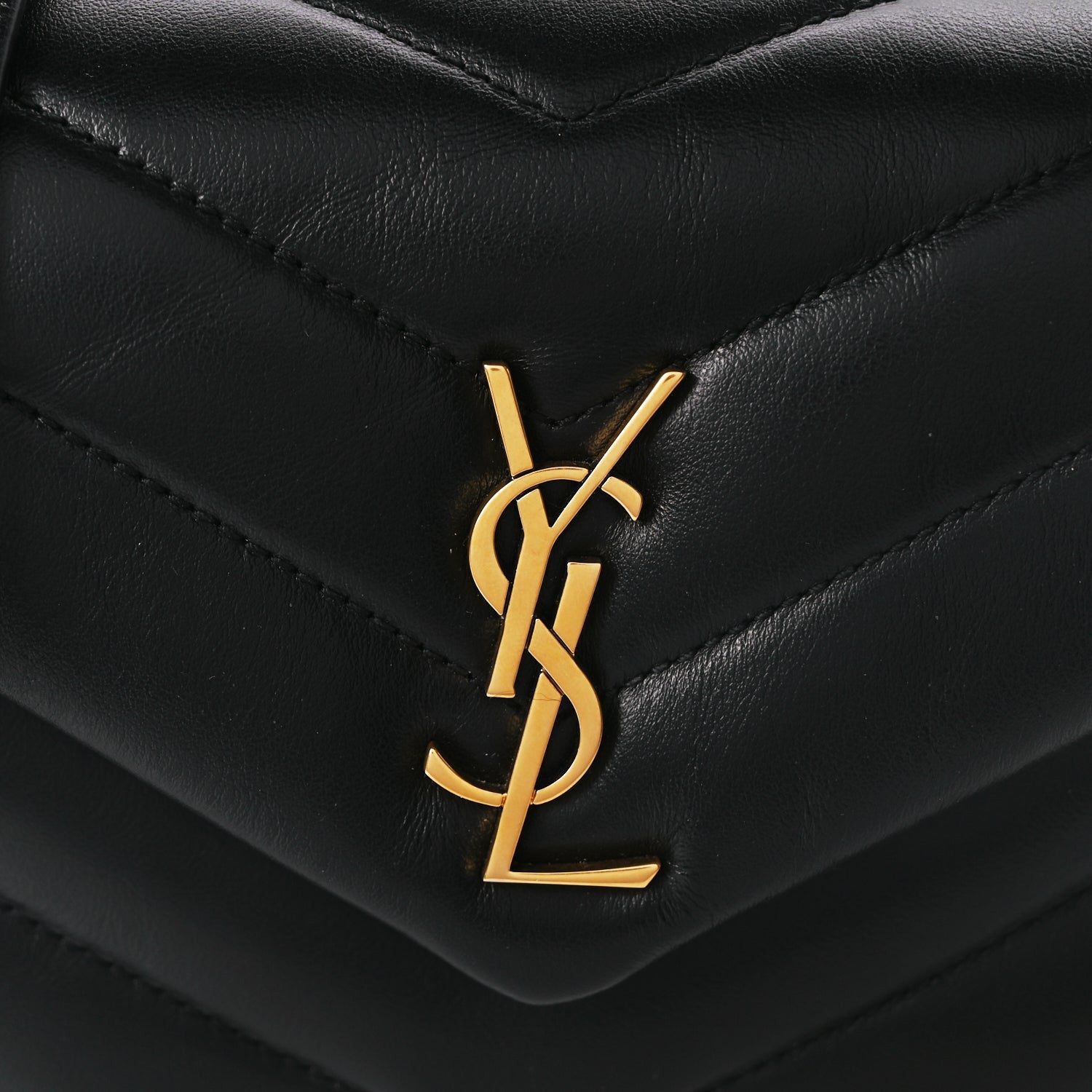 Saint Laurent Calfskin Y Quilted Monogram Toy Loulou Crossbody Bag Black 7 of 9