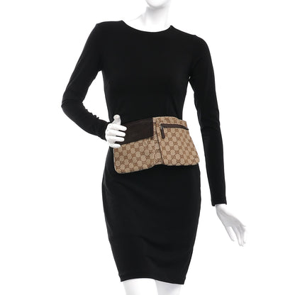 Gucci GG Monogram Double Pocket Belt Bag Dark Brown 2 of 7