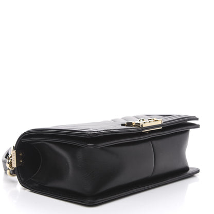 Chanel Lambskin Chevron Quilted Medium Boy Flap Black 5 of 12