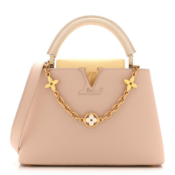 Louis Vuitton Taurillon Enamel Flower Chain Capucines BB Beige Yellow Creme 1 of 1