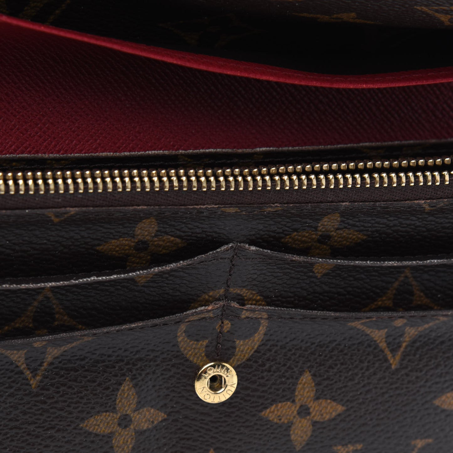 Monogram Emilie Wallet Red