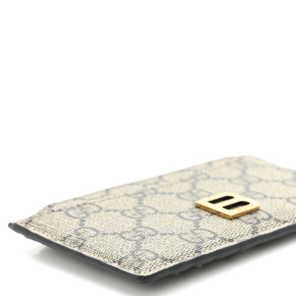 Gucci X BALENCIAGA GG Supreme Monogram Zip Card Case Beige Ebony 8 of 9