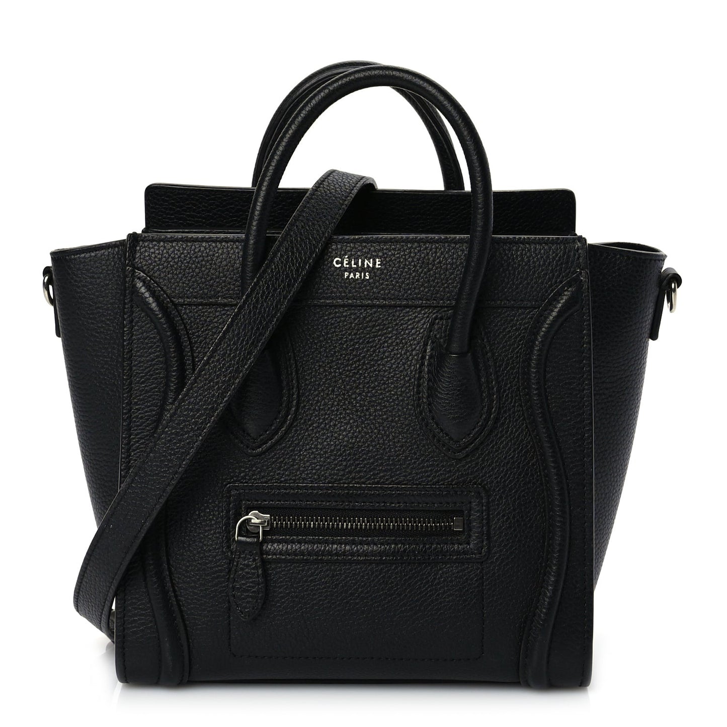 Drummed Calfskin Nano Luggage Black