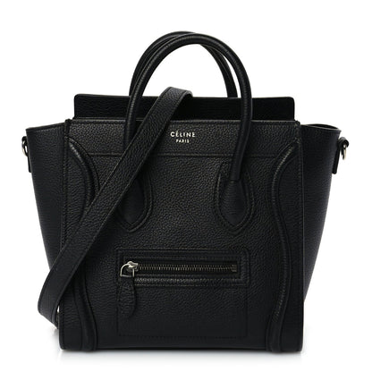Celine Drummed Calfskin Nano Luggage Black 1 of 8