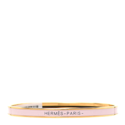 Hermes Enamel Printed Extra Narrow Bracelet 70 Rose 1 of 6