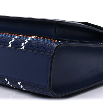 Burberry Calfskin Nylon Tartan Mini Pocket Bag  Blue White Orange 7 of 8
