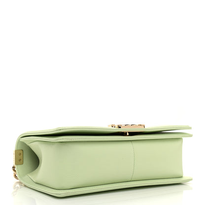 Chanel Caviar Chevron Quilted Medium Boy Flap Light Green 4 of 11