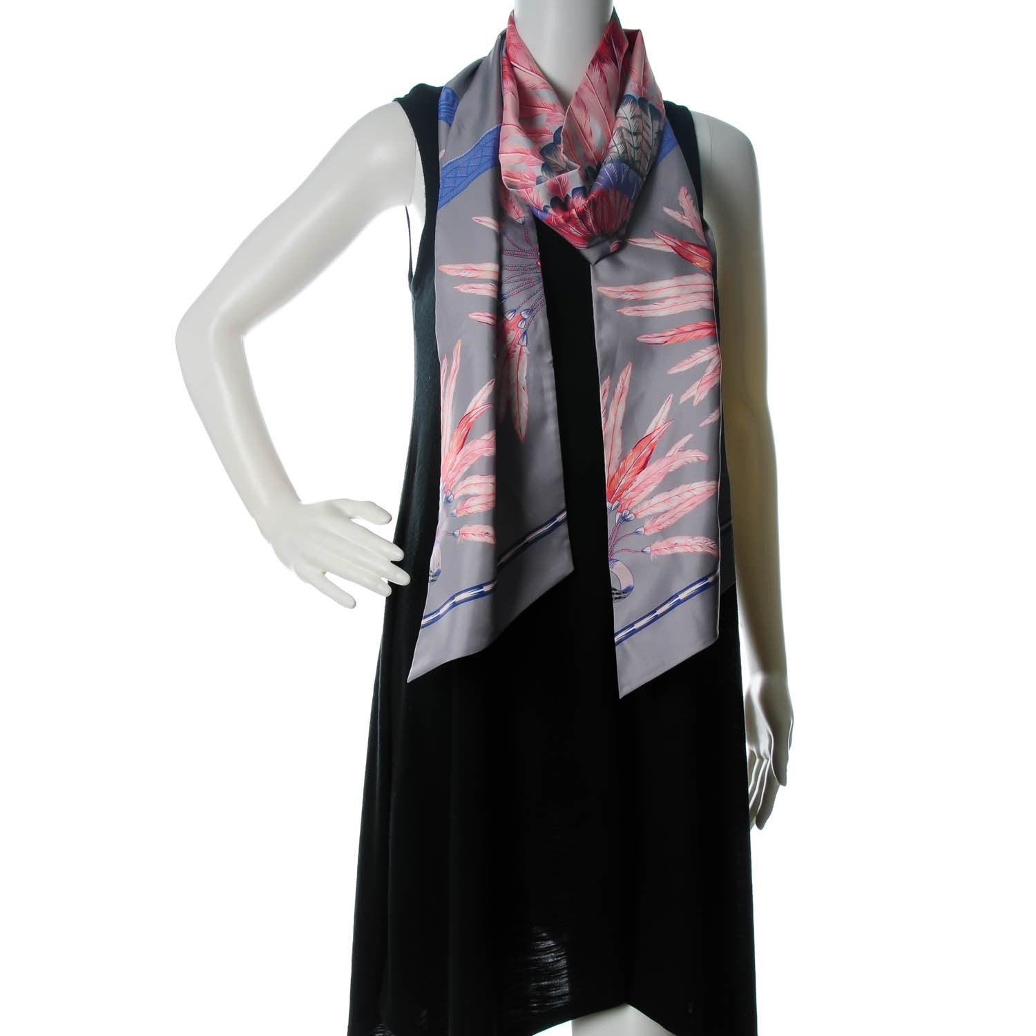 Hermes Silk Brazil Maxi Twilly Gris Perle Saumon Mauve 2 of 7