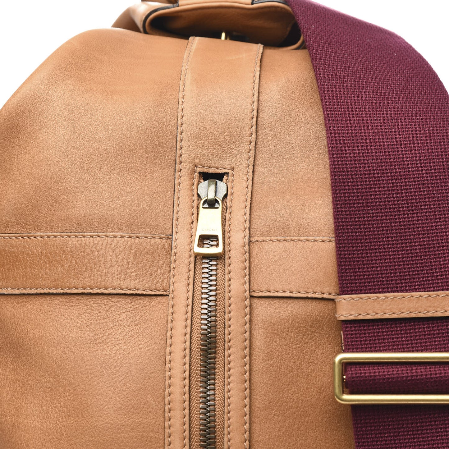 Soft Washed Calfskin Sling Duffle Biscotto