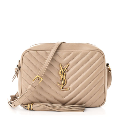 Saint Laurent Calfskin Matelasse Monogram Lou Camera Bag Dark Beige 1 of 7