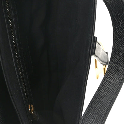 Christian Dior Grained Calfskin Saddle Bag With Strap Black 5 of 9