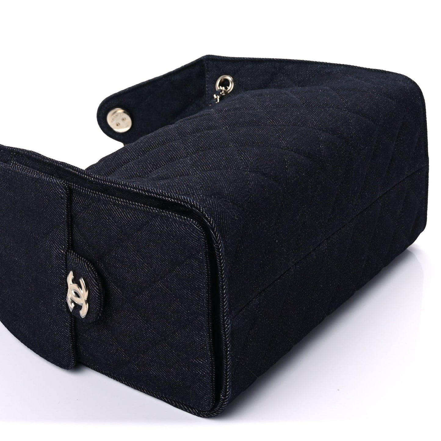 Denim Quilted Small  25 Handbag Dark Blue