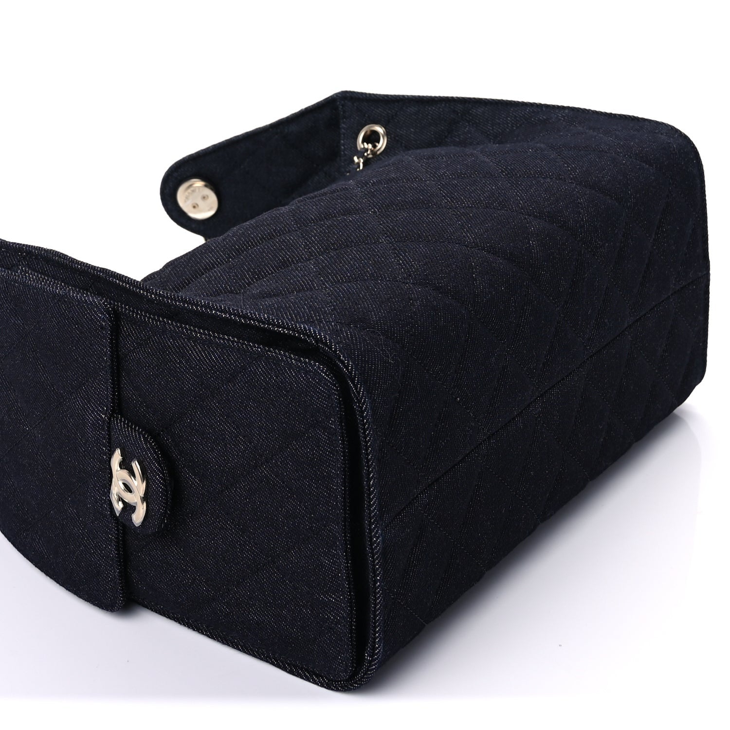Chanel Denim Quilted Small  25 Handbag Dark Blue 7 of 8