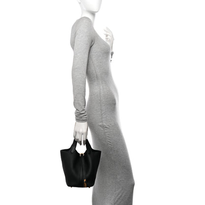 Hermes Taurillon Clemence Picotin Lock 18 PM Black 2 of 11