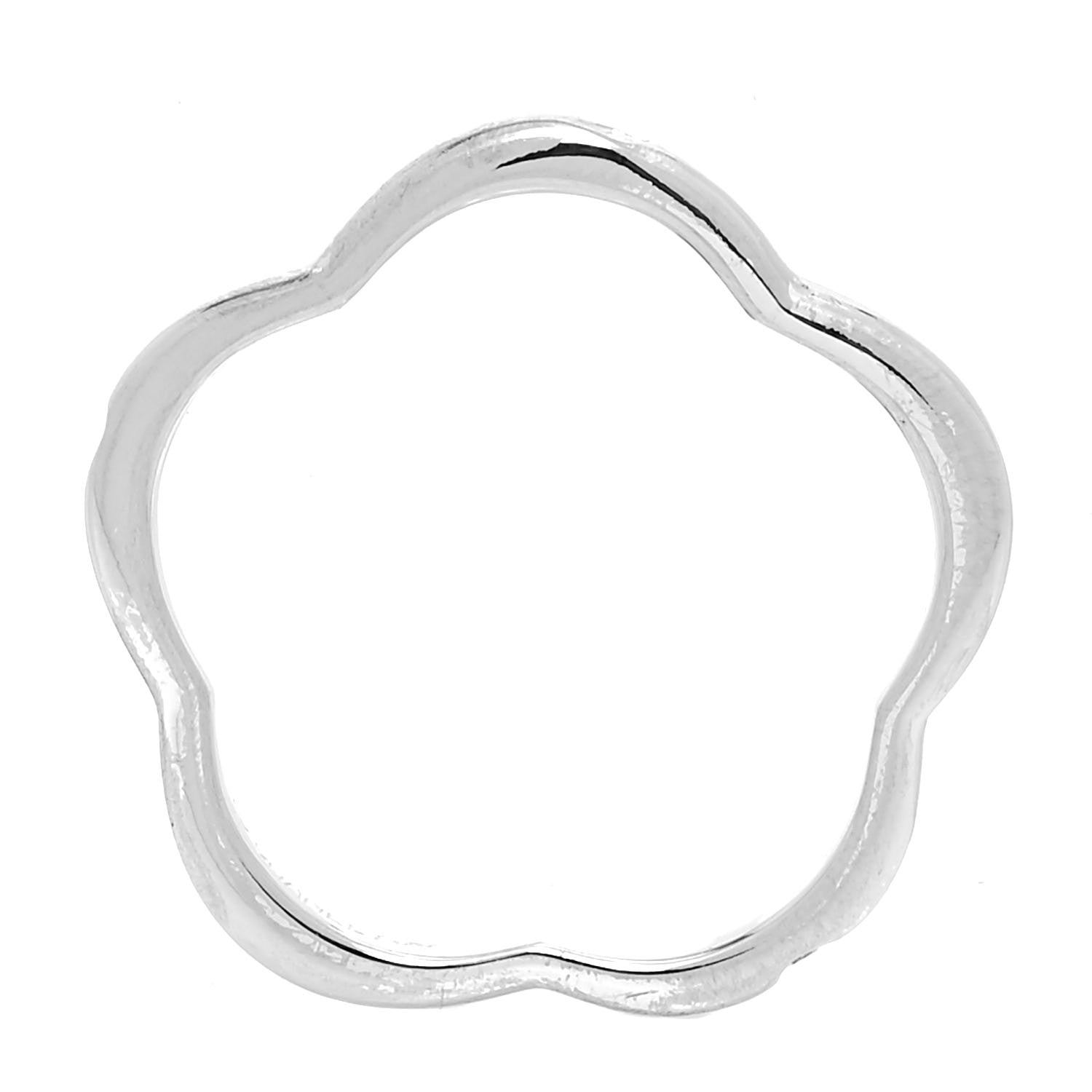 Chanel 18K White Gold Diamond Camellia Band Ring 49 4.75 4 of 5