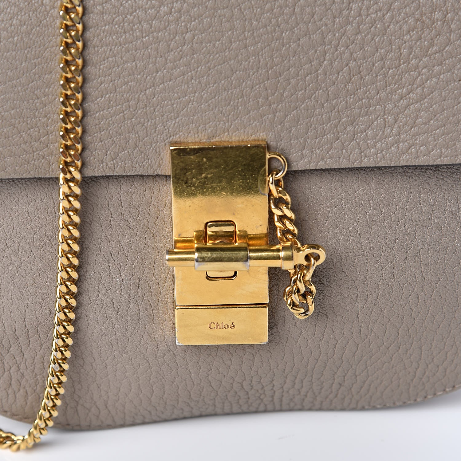 Chloe Grained Lambskin Mini Drew Shoulder Bag Motty Grey 12 of 12