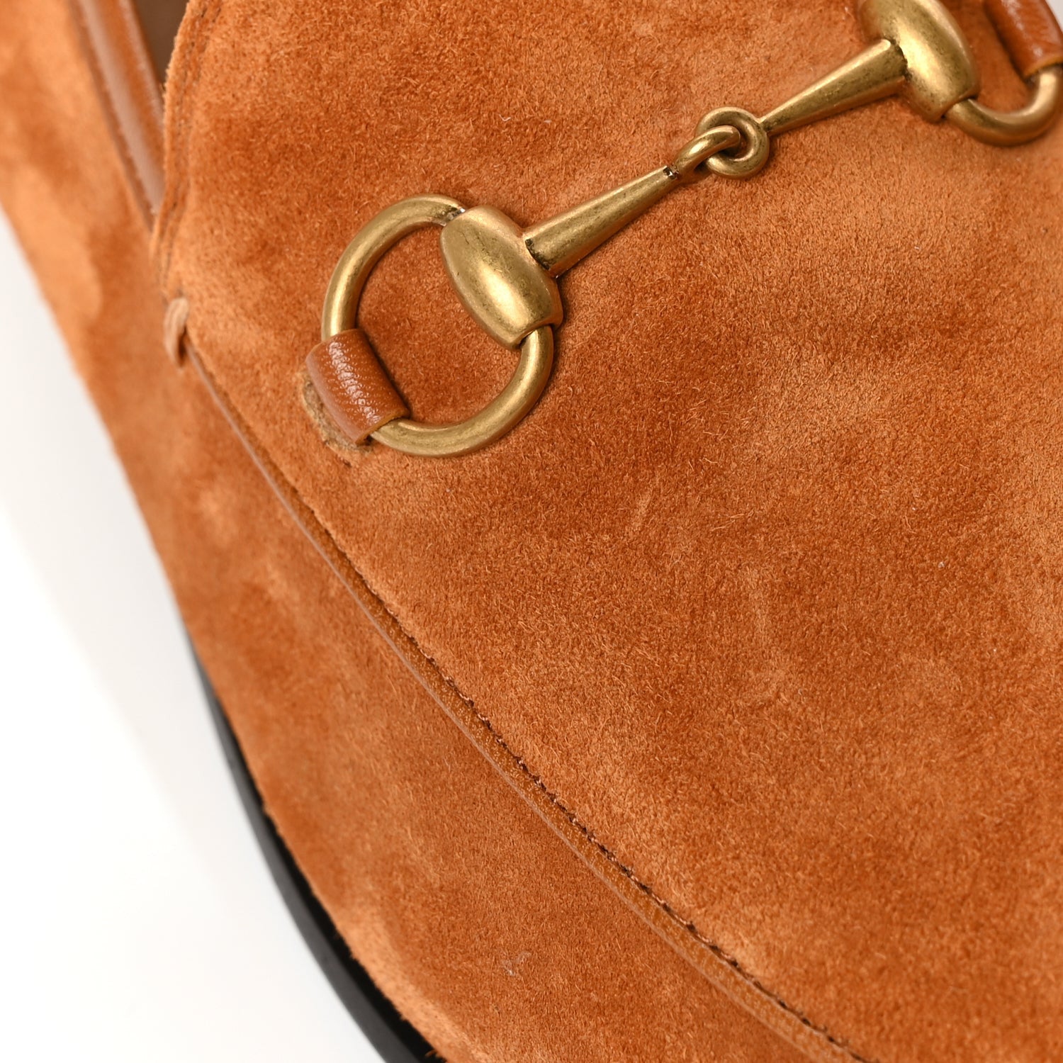 Gucci Suede Cachemire Malaga Kid Womens Jordaan Loafers 38 Blondie Cognac 11 of 12