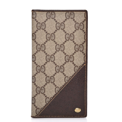 Gucci Coated Canvas Monogram Checkbook Wallet Brown 1 of 11