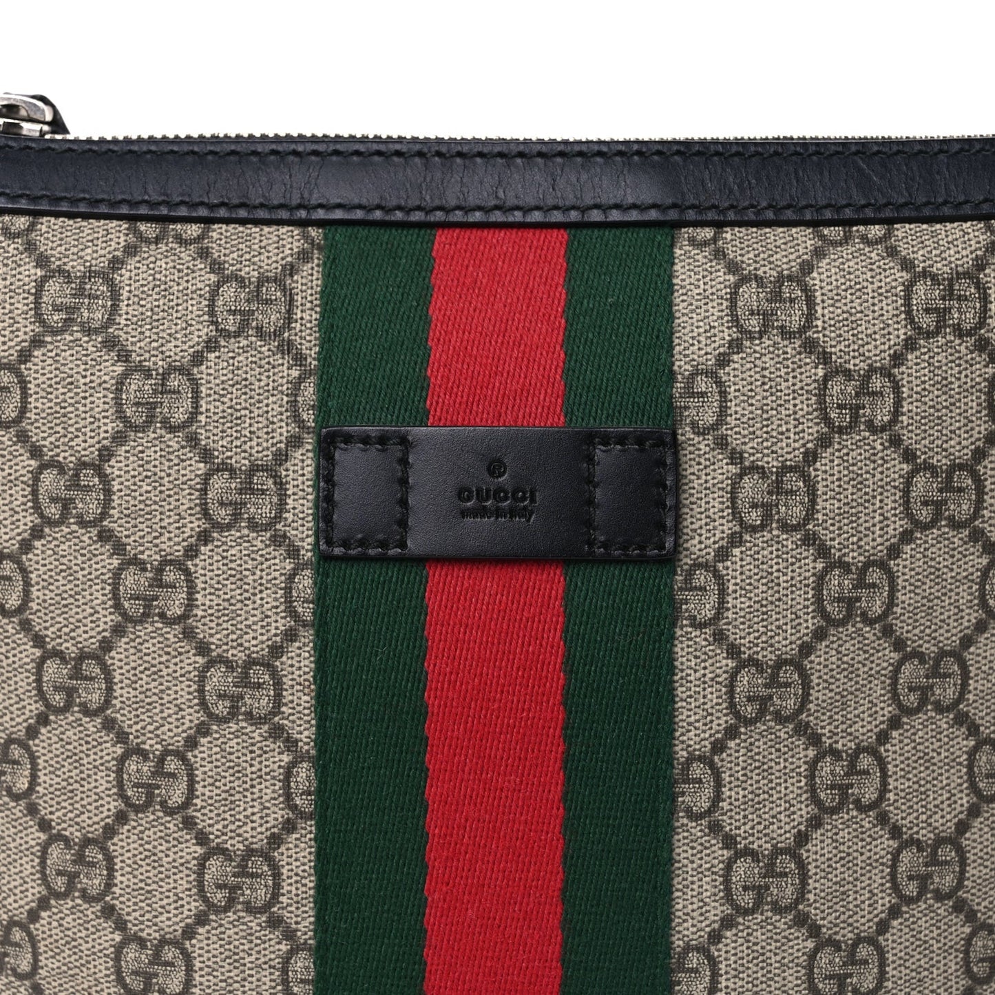 GG Supreme Monogram Web Messenger Bag Black