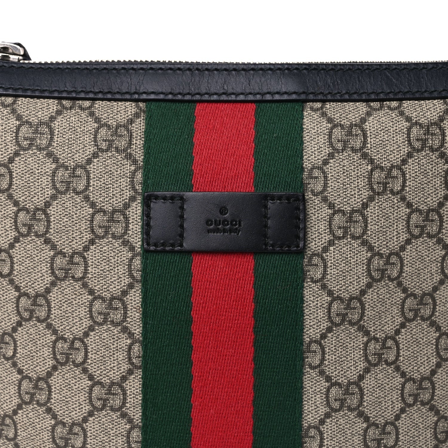 Gucci GG Supreme Monogram Web Messenger Bag Black 6 of 8