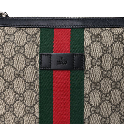 Gucci GG Supreme Monogram Web Messenger Bag Black 6 of 8