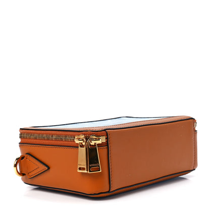 Versace Denim Calfskin Allover Small Messenger Bag Blue 4 of 10