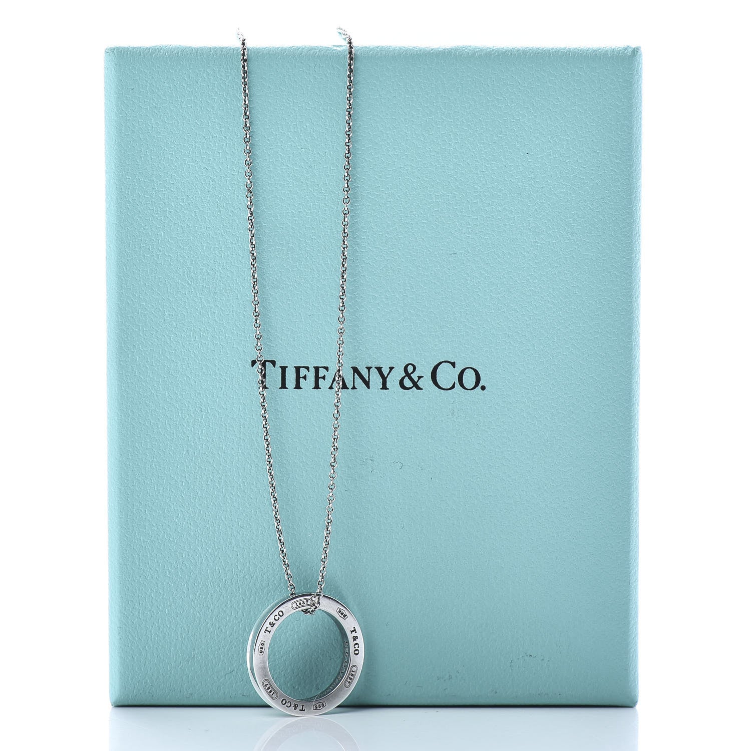 Tiffany Sterling Silver 1837 Circle Pendant Necklace 7 of 7