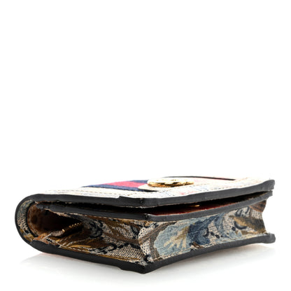 Gucci GG Supreme Monogram Water Flora Web Ophidia Card Case Beige Blue Multicolor 4 of 6