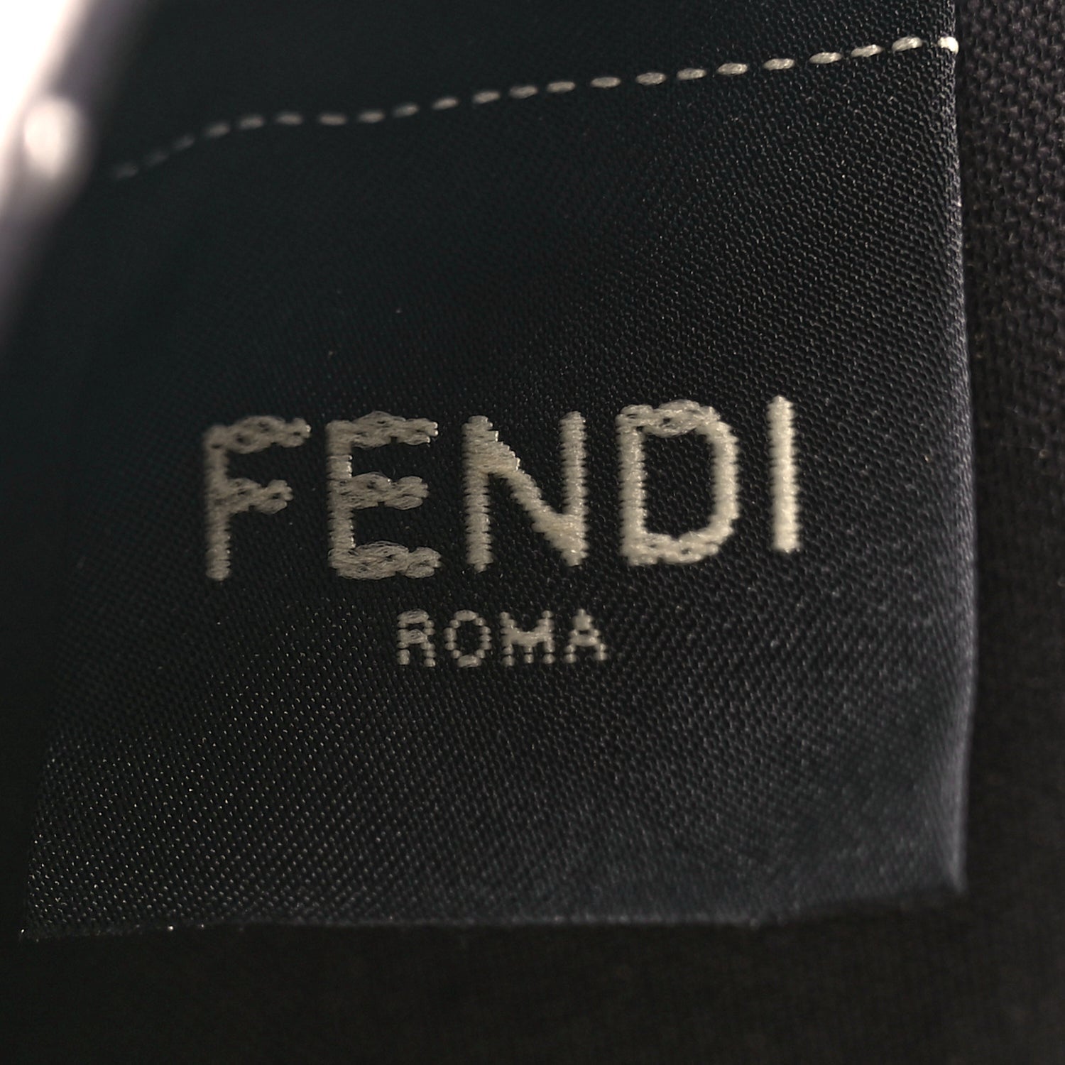 Fendi Canvas Vitello King FF Embroidered Medium Peekaboo X-Tote White Rice Black 5 of 9