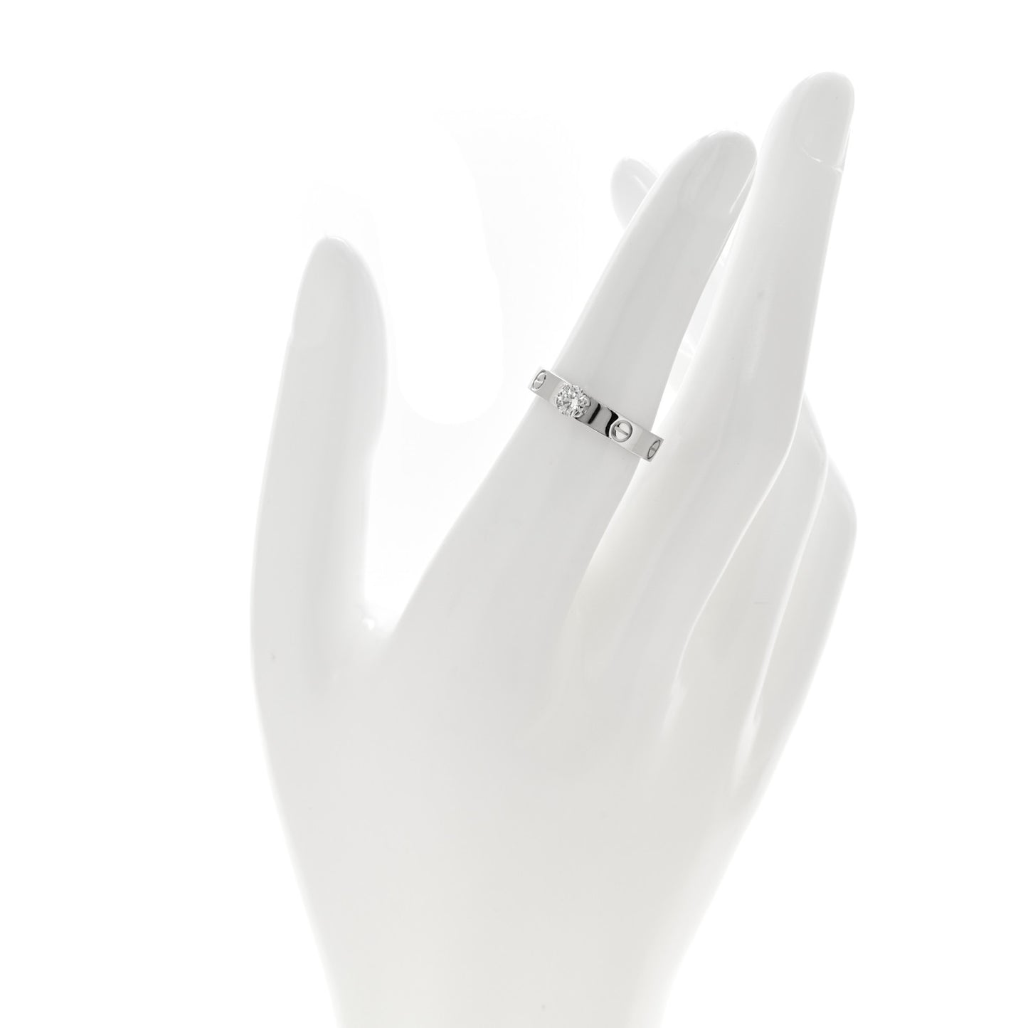 18K White Gold Diamond .25ct LOVE Solitaire Engagement Ring 51 5.75