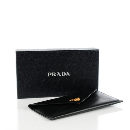 Prada Saffiano Metal Envelope Wallet Black 4 of 7
