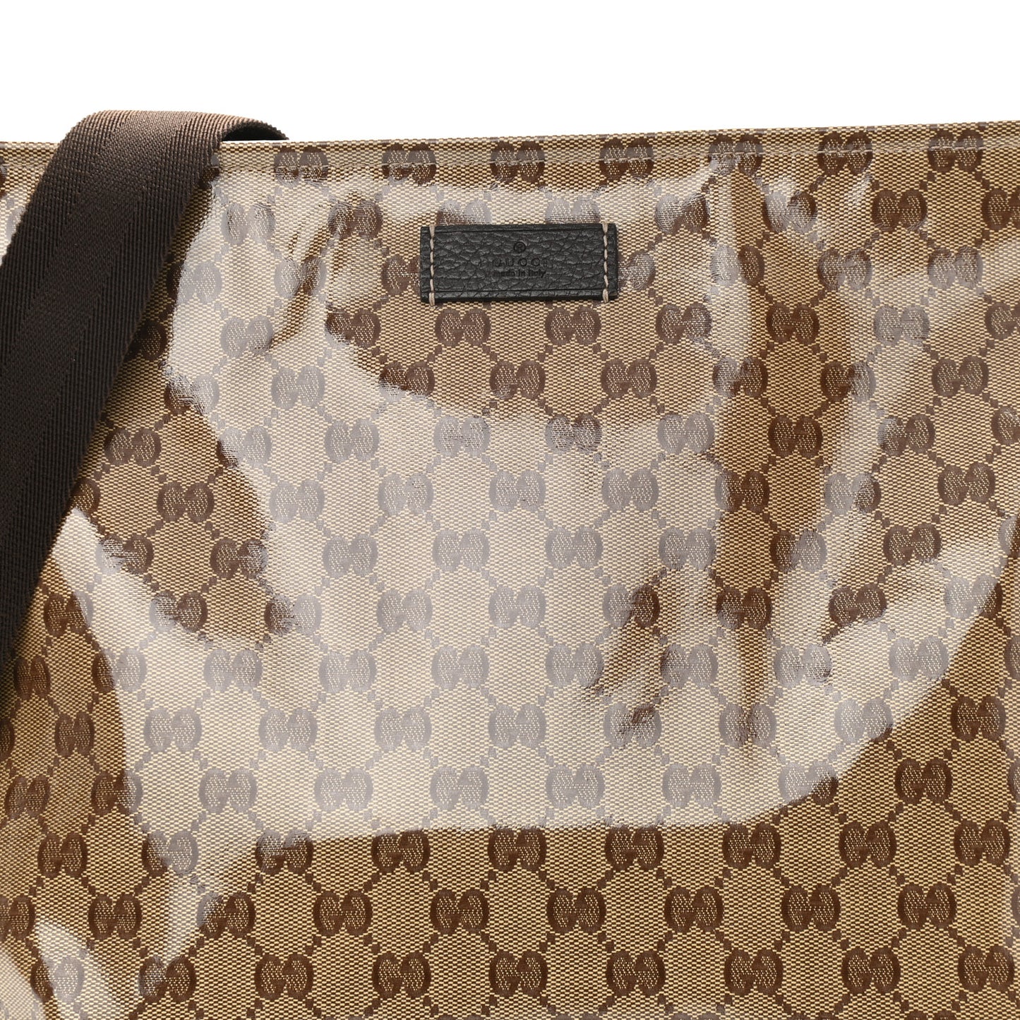 Crystal Monogram Large Flat Messenger Bag Dark Brown