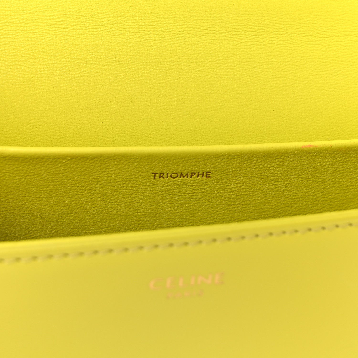 Celine Shiny Calfskin Cuir Triomphe Chain Shoulder Bag Anis 7 of 10