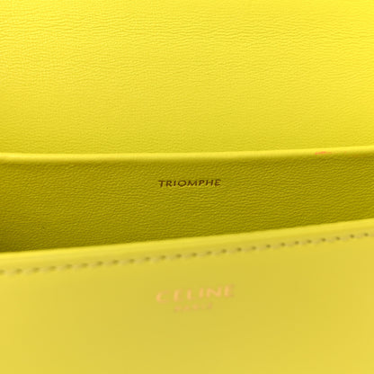 Celine Shiny Calfskin Cuir Triomphe Chain Shoulder Bag Anis 7 of 10