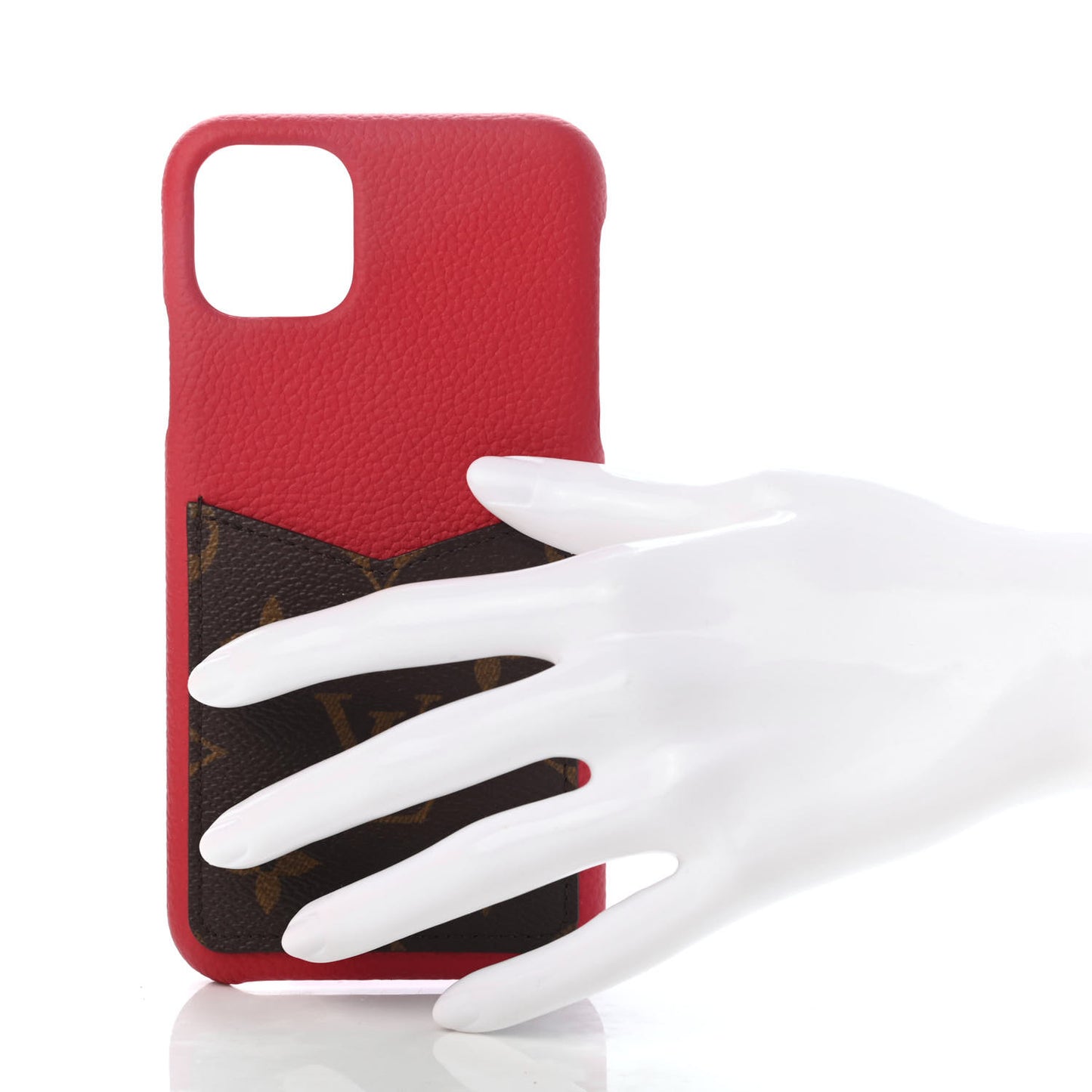 Calfskin Monogram iPhone 11 Pro Max Bumper Scarlet