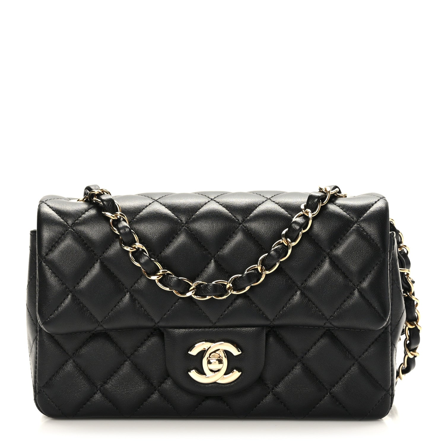 Chanel Lambskin Quilted Mini Rectangular Flap Black 1 of 10
