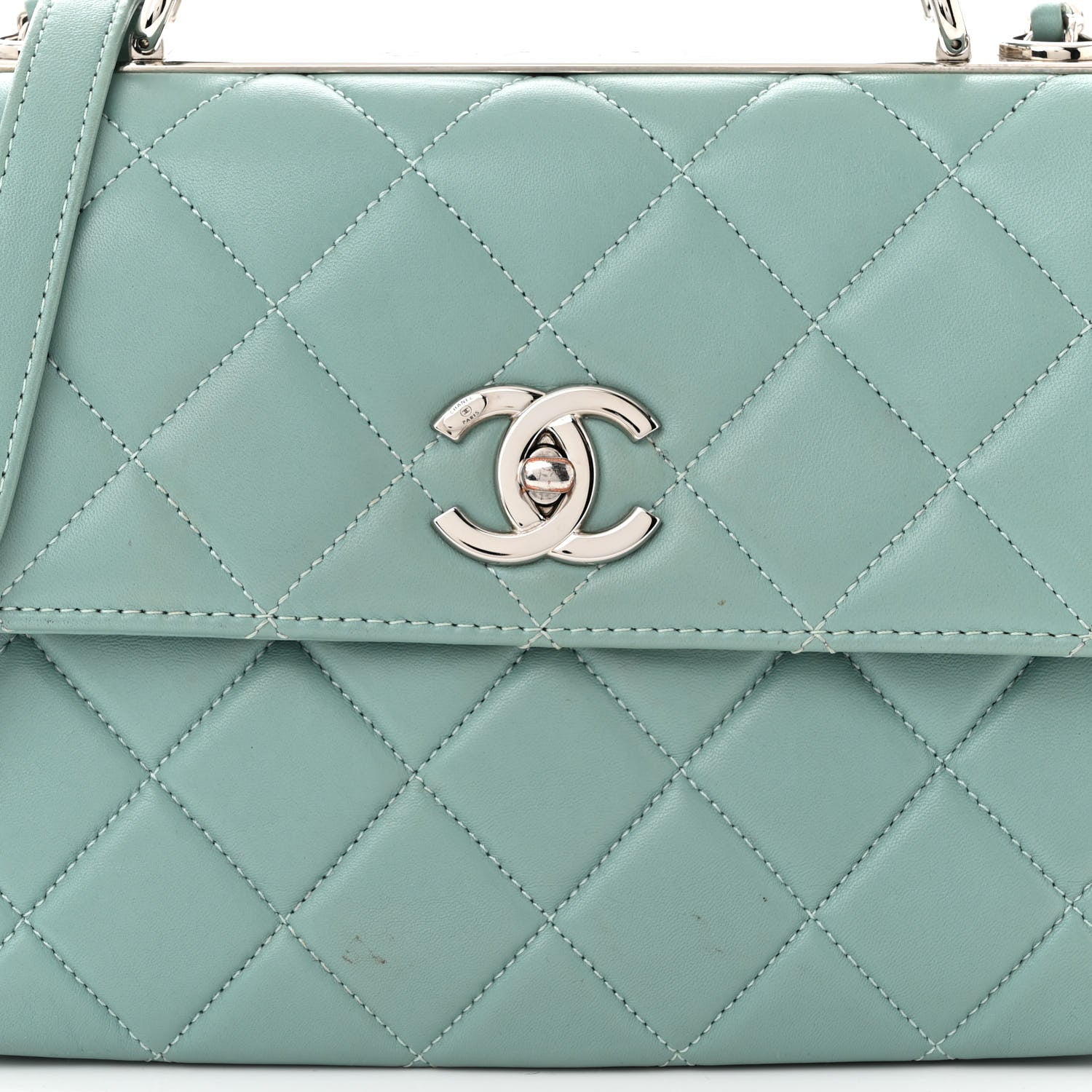Chanel Lambskin Quilted Small Trendy CC Flap Dual Handle Bag Light Blue 8 of 15