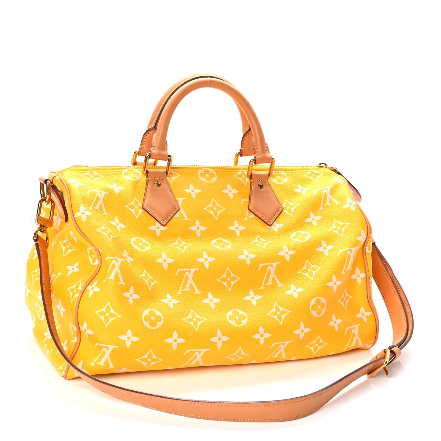 Calfskin Monogram Speedy P9 Bandouliere 40 Jaune Mat