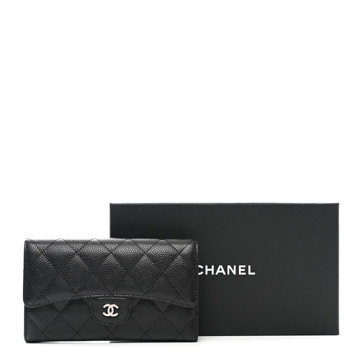 Chanel Caviar Quilted Long Flap Wallet Black 13 of 13