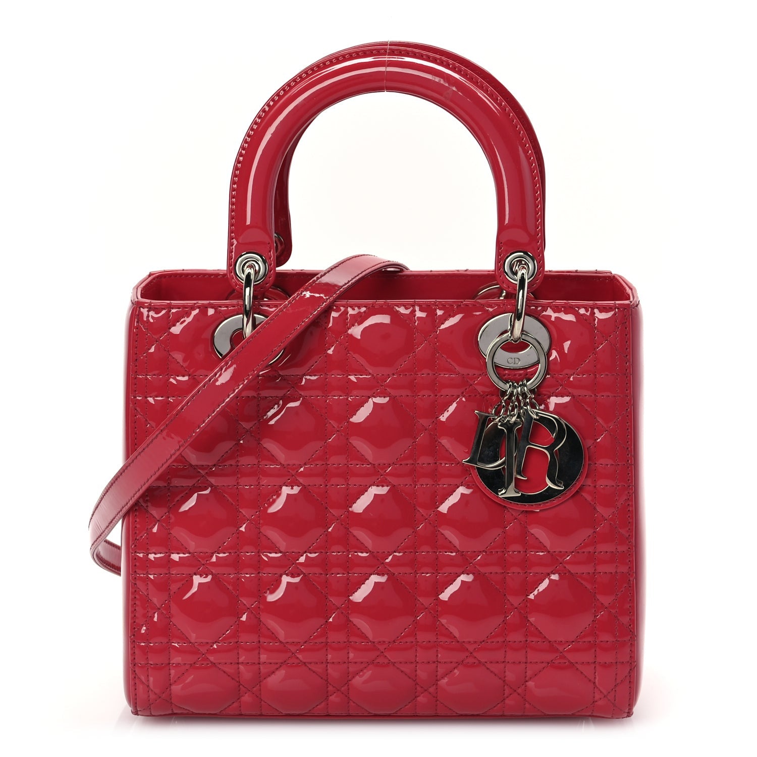 Christian Dior Patent Cannage Medium Lady Dior Fuchsia 1 of 8