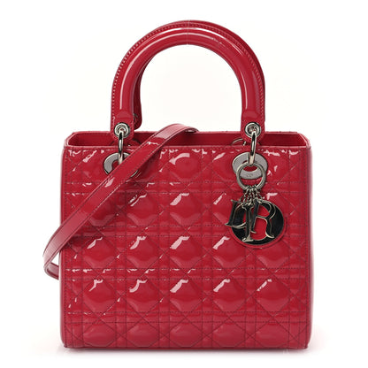 Christian Dior Patent Cannage Medium Lady Dior Fuchsia 1 of 8
