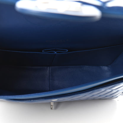 Chanel Patent Quilted Maxi Double Flap Blue 4 of 8