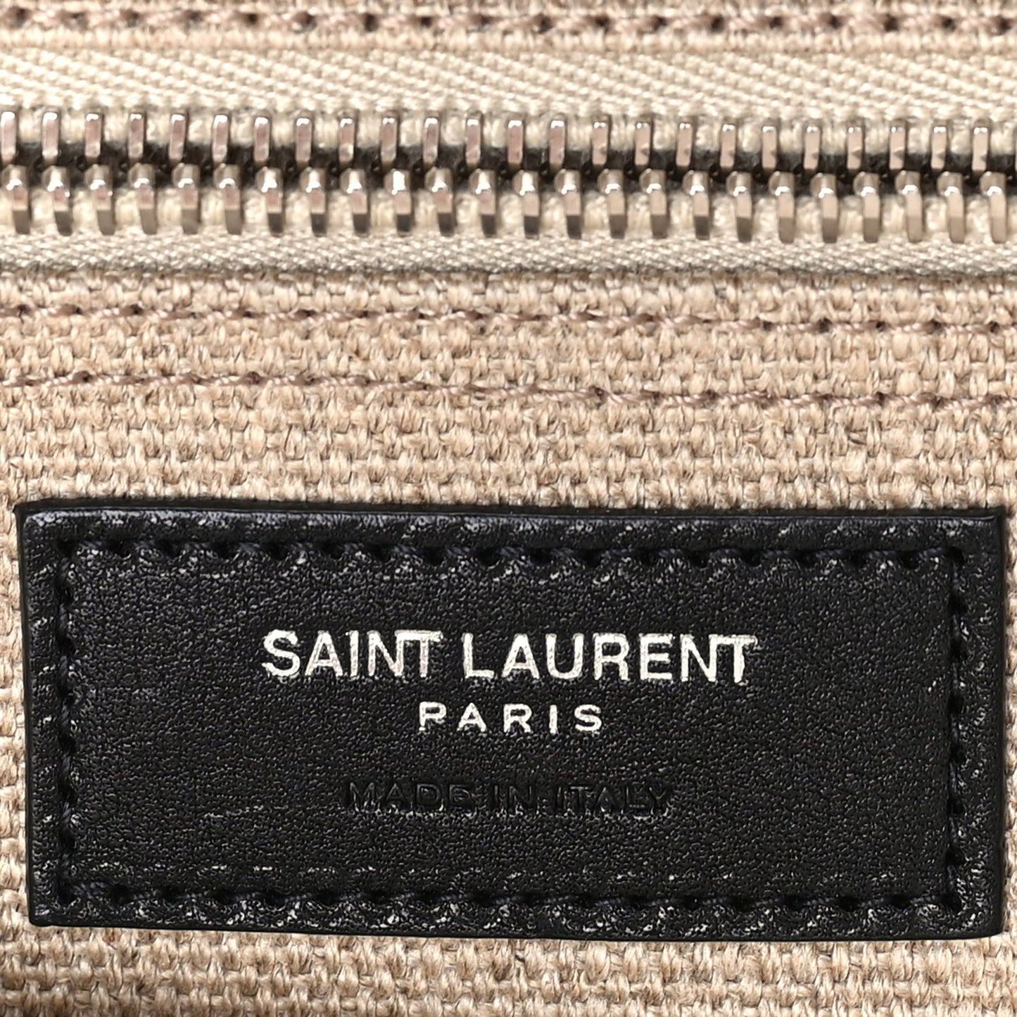 Linen Calfskin Rive Gauche North South Tote Optic White