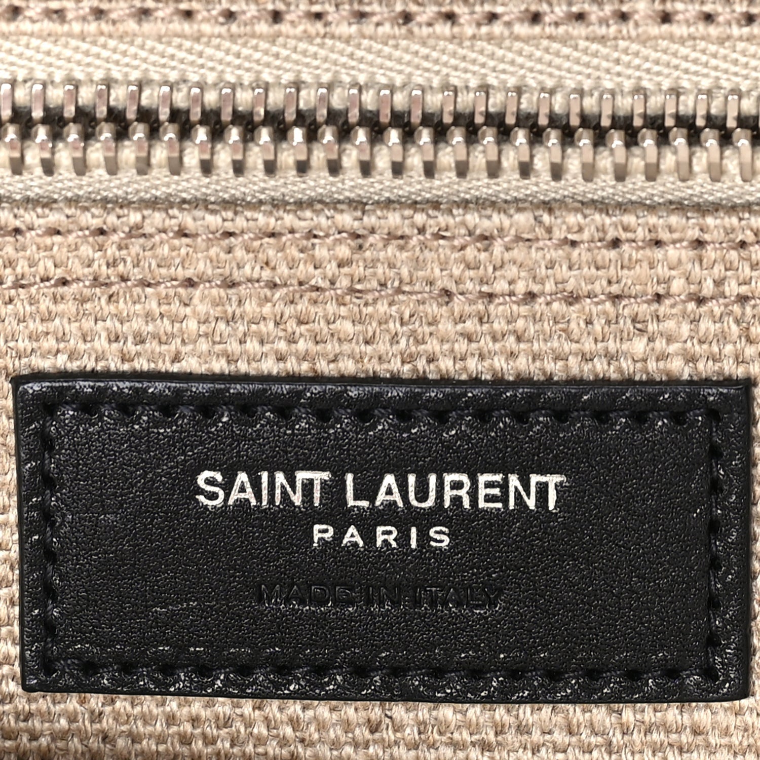 Saint Laurent Linen Calfskin Rive Gauche North South Tote Optic White 5 of 8