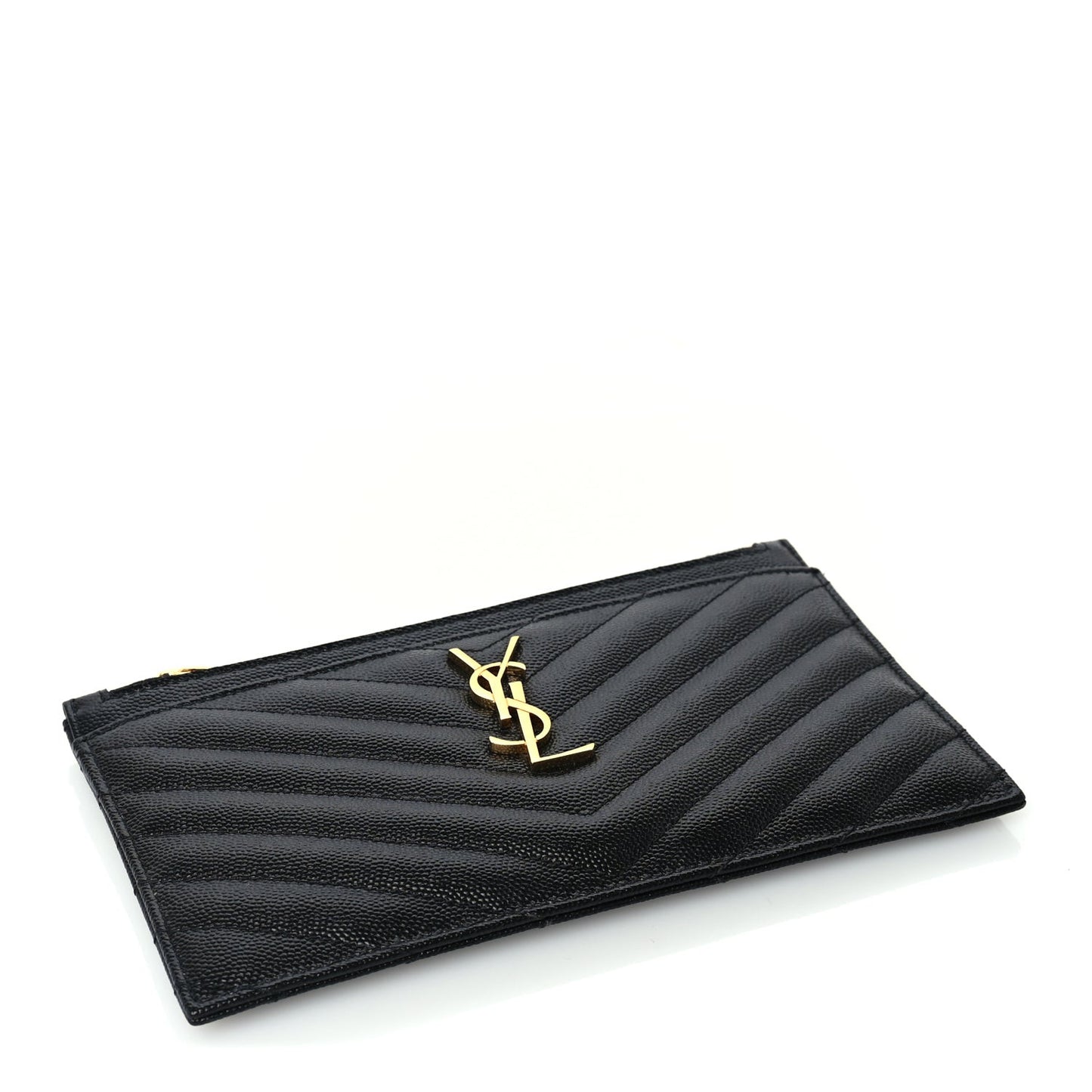 Grain De Poudre Chevron Monogram Bill Pouch  Black