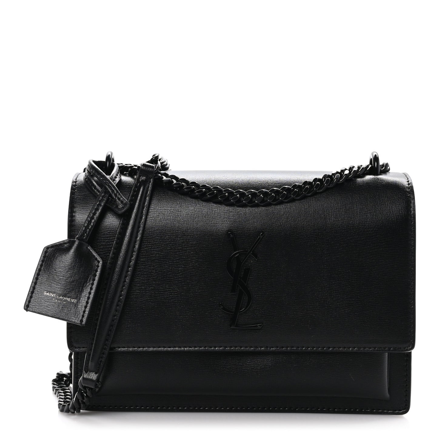 SAINT LAURENT Calfskin Medium Monogram Monochrome Sunset Black