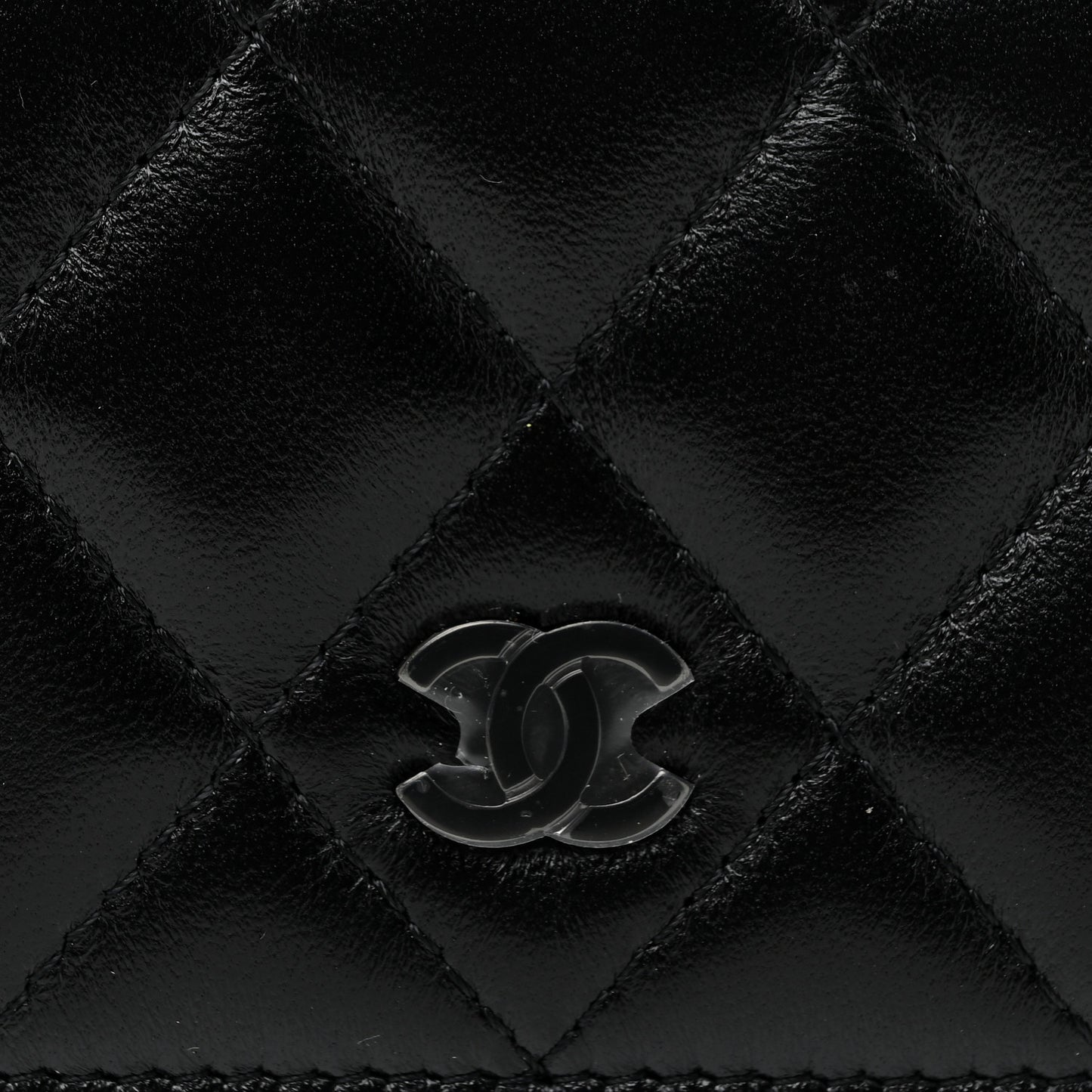 Lambskin Quilted Zip Coin Purse So Black