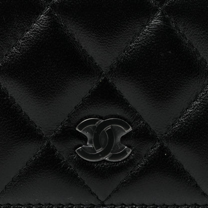 Chanel Lambskin Quilted Zip Coin Purse So Black 14 of 15