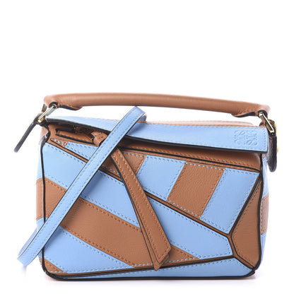 Loewe Calfskin Rugby Mini Puzzle Bag Blue Tan 1 of 9